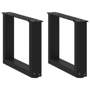 vidaXL Kavos staliuko kojelės, 2 vnt., juodos, 30x(30-31) cm, plienas, U formos