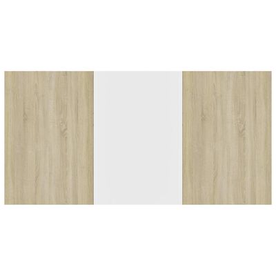 vidaXL Valgomojo stalas, baltos ir ąžuolo spalvos, 160x80x76cm, MDP