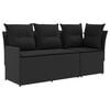 vidaXL 2 vnt. Sofa su porankiais su kampine sofa PE ratanas Juoda