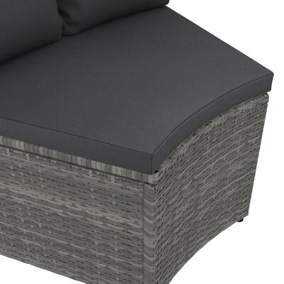 vidaXL Sofos komplektas su pagalvėlėmis, 8 dalių, pilkas, poliratanas