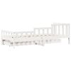 vidaXL Lova su stalčiais, balta, 90x200cm, pušies medienos masyvas