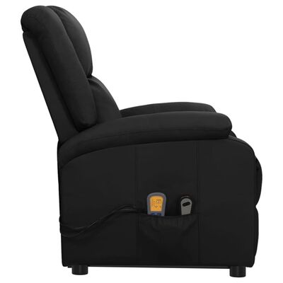 vidaXL Atsistojantis masažinis krėslas, juodos spalvos, dirbtinė oda