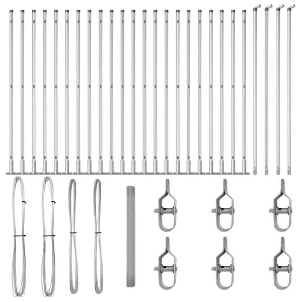 vidaXL Tvorelės stulpas Sidabro 50 x 1,5 m (25 x 25 mm tinklelis)