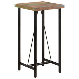 vidaXL Baro stalas, 55x55x107cm, perdirbtos medienos masyvas/geležis