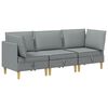 vidaXL Modulinė sofa su laikymo vieta 3 vnt. &Scaron;viesiai pilka Audinys