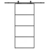 vidaXL Stumdomos durys su įrangos rinkiniu, juodas, 90x205 cm, ESG ir