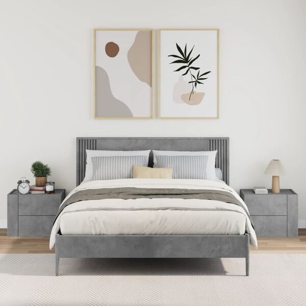 vidaXL Sieninės naktinės spintelės, 2vnt., betono pilkos, 45x30x35cm