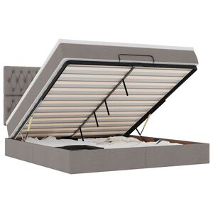 vidaXL Osmanų lovos rėmas su čiužiniu, taupe, 160x200 cm, audinys