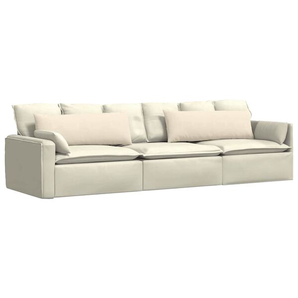 vidaXL Sofa Pagalvės 2 pcs Kreminė 120 x 40 cm Kordūrinis audinys