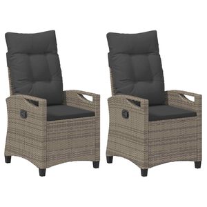 vidaXL Sodo Kėdė 2 vnt. Pilka ir tamsiai pilka Plienas ir poliesteris
