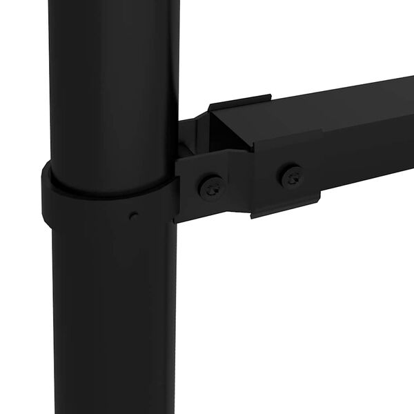 vidaXL Sodo tvora su iečių vir&scaron;ug., juoda, (1,5-1,75)x15,3m, plienas