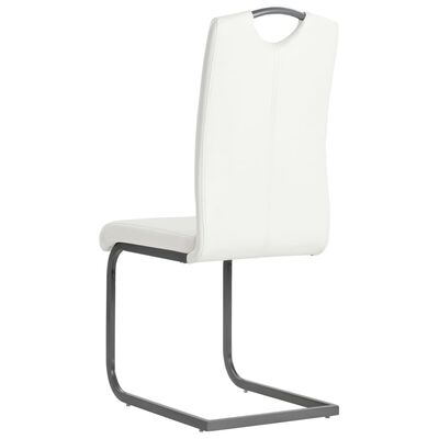 vidaXL Gembinės valgomojo kėdės, 2 vnt., baltos, dirbtinė oda