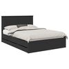 vidaXL Lovos rėmas su stalčių Juoda 140 x 190 cm Inžinerinė mediena