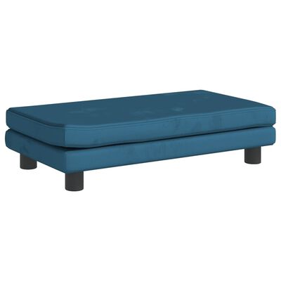 vidaXL Vaikiška sofa su pakoja, mėlyna, 100x50x30cm, aksomas