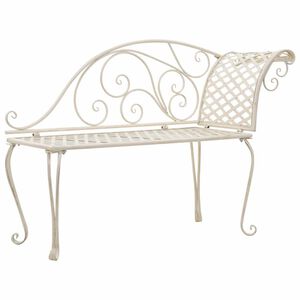 vidaXL Sodo poilsio gultas, baltas, 128 cm, metalas, sen. stiliaus