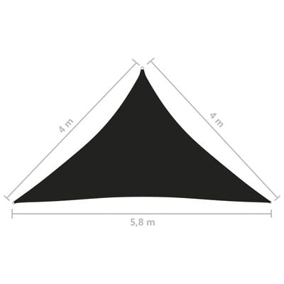 vidaXL Uždanga nuo saulės, juoda, 4x4x5,8m, oksfordo audinys, trikampė