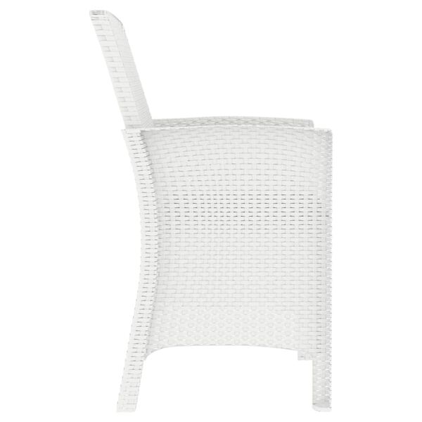 vidaXL Sodo kėdė su pagalvėle, baltos spalvos, PP ratanas