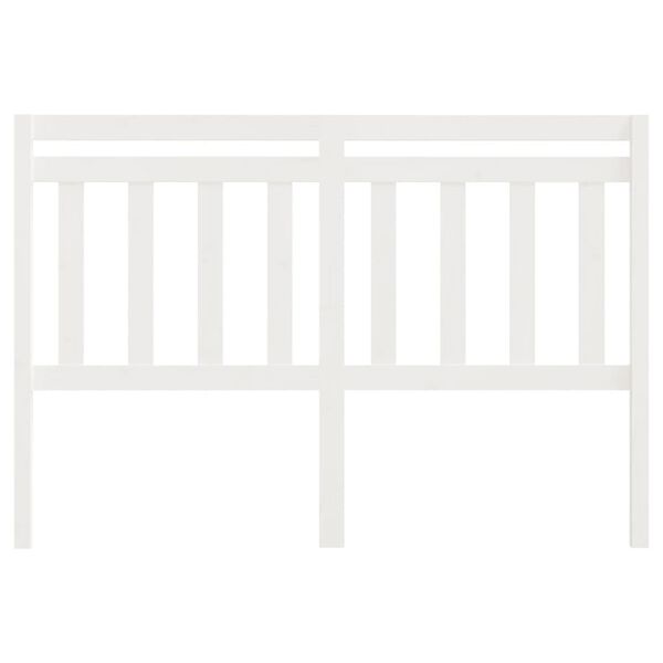 vidaXL Lovos galvūgalis, baltas, 140x4x100cm, pu&scaron;ies medienos masyvas