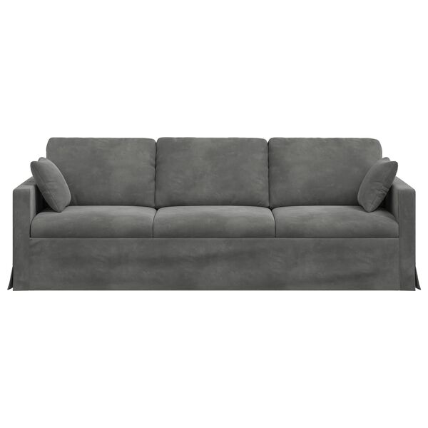 vidaXL Sofa Tamsiai pilka 228 x 78 x 80 cm Aksomas