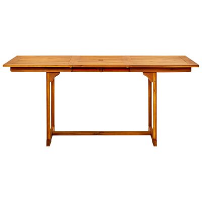 vidaXL Sodo valgomojo stalas, (120–170)x80x75cm, akacijos masyvas