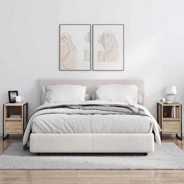 vidaXL Naktinis staliukas Sonoma 39,5 x 30 x 50 cm Apdirbta mediena