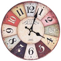 vidaXL Sieninis laikrodis, 30 cm, spalvotas, vintažinio dizaino