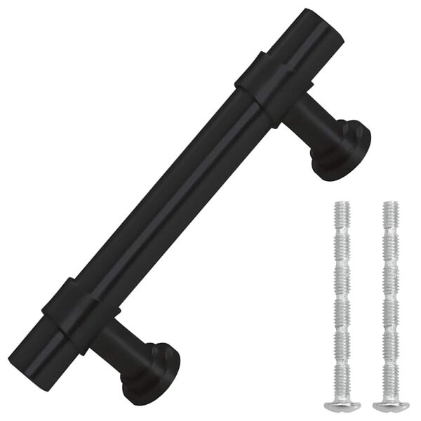 vidaXL Spintelės rankenėlės, 10vnt., juodos, nerūdijantis plienas