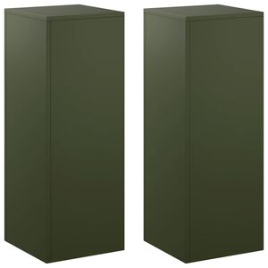 vidaXL Augalų stovas 2 pcs Alyvuogių žalia 30 x 30 x 80 cm Plienas