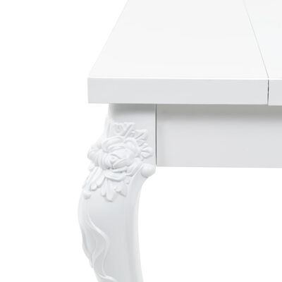 vidaXL Valgomojo stalas, baltas, 179x89x81 cm, labai blizgus