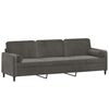 vidaXL Trivietė sofa su pagalvėmis, tamsiai pilka, 210cm, aksomas