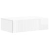 vidaXL Sieninis &scaron;oninis staliukas Itin blizgi balta 59 x 34,5 x 17 cm