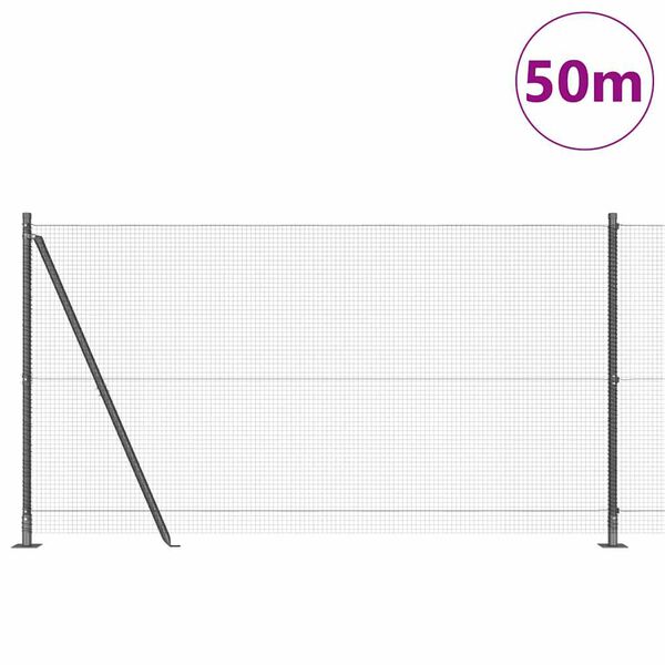 vidaXL Tvorelės stulpas Pilka 50 x 1,2 m (16 x 16 mm tinklelis)