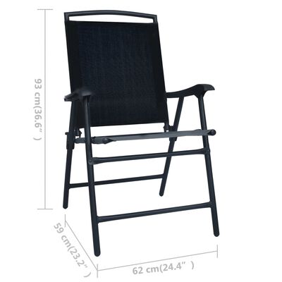 vidaXL Bistro baldų komplektas, 3 dalių, juodos spalvos, plienas