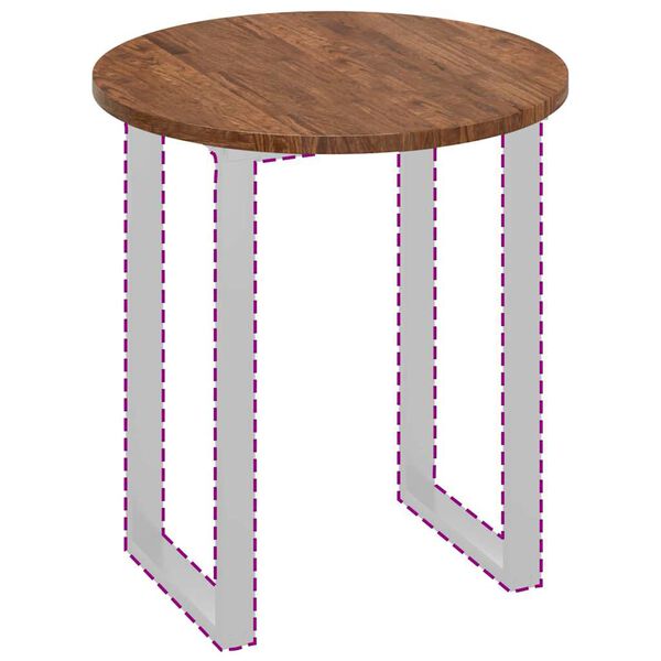 vidaXL Stalo viršus Tamsiai ruda Ø 70 x 2.5 cm Tvirta ąžuolo mediena