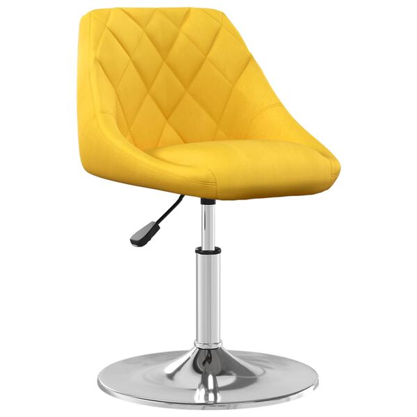 vidaXL Pasukamos valgomojo kėdės, 6vnt., garstyčių geltonos, aksomas