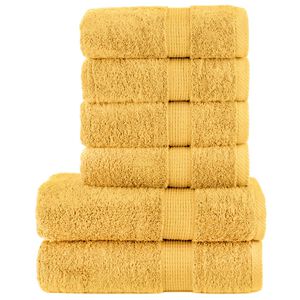 vidaXL Rank&scaron;luosčių rinkinys SOLUND, 6vnt., auksiniai, 600g/m&sup2;
