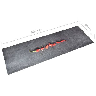 vidaXL Virtuvės kilimas, 60x300cm, plaunamas, su pipiru