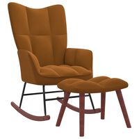 vidaXL Supama kėdė su pakoja, rudos spalvos, aksomas