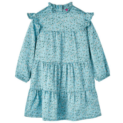 Vaikiška suknelė ilgomis rankovėmis, mėlynos spalvos 92 dydžio