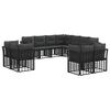 vidaXL Lauko sofos komplektas su pagalve 11 pcs Juoda ir tamsiai pilka