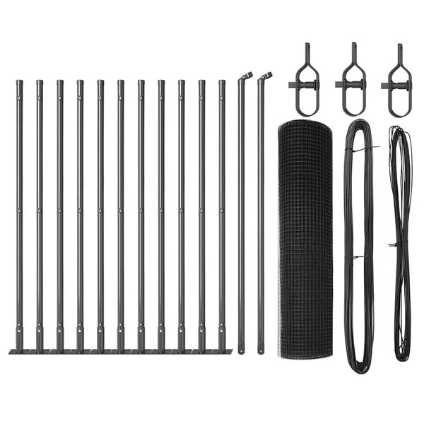 vidaXL Tvorelės stulpas Pilka 25 x 0,4 m (19 x 19 mm tinklelis)