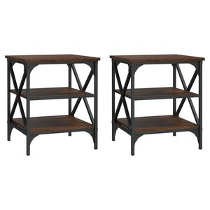 vidaXL &Scaron;oniniai staliukai, 2vnt., rudi ąžuolo, 40x42x50cm, mediena