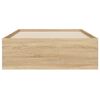 vidaXL Lovos rėmas su stalčiais, ąžuolo, 100x200cm, apdirbta mediena