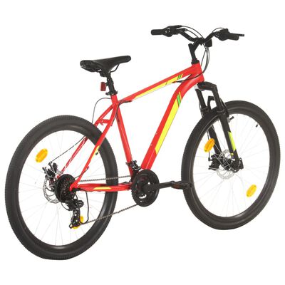 vidaXL Kalnų dviratis, raudonas, 21 greitis, 27,5 colių ratai