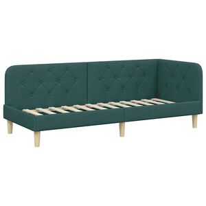 vidaXL Kampinė lovos konstrukcija Tamsiai žalia 80 x 200 cm audinys