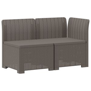 vidaXL 2-Vietis Sodo Sofas, Atrodo kaip Ratano PP &Scaron;viesiai pilka
