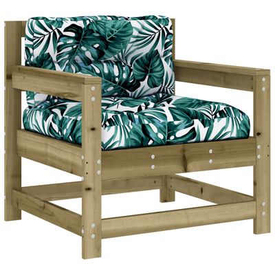 vidaXL Sodo kėdės su pagalvėlėmis, 2vnt., impregnuota pušies mediena