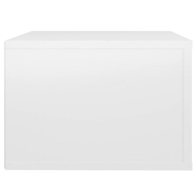 vidaXL Sieninė naktinė spintelė, balta, 50x36x25cm, blizgi