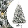 vidaXL Dirbtinė Kalėdų eglutė Žalia ir balta 150 cm PVC ir metalas
