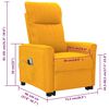 vidaXL Atsistojantis masažinis krėslas, geltonos spalvos, audinys